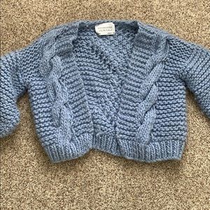 I love MR. Mittons denim blue wool cardigan